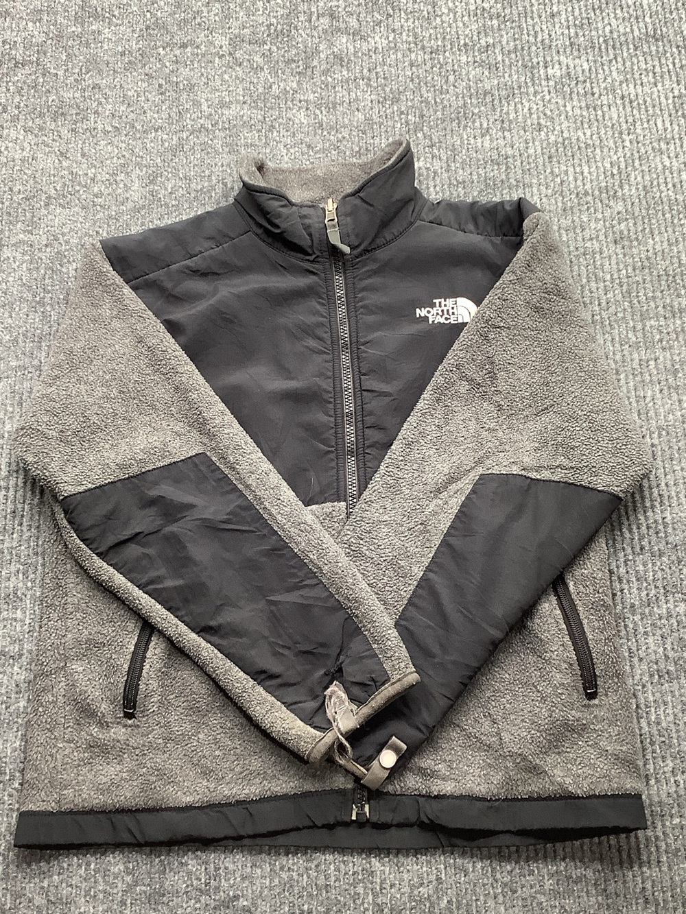 The North Face Gray and Black Kids Teddy Coat